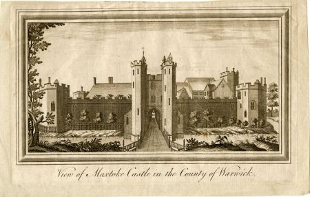 1770 Engraving of Maxtoke Castle in the County of Warwick from England Displayed