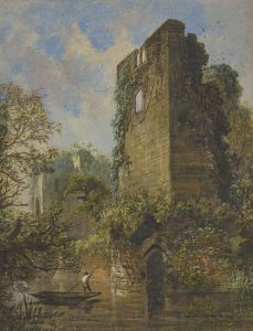 Early 20th Century Mixed Media - Punting by Castle Ruins
