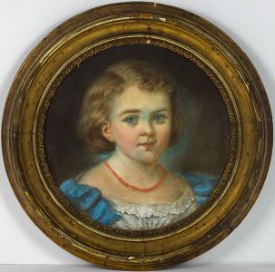 Early 20th Century Pastel - Portrait of a Young Girl