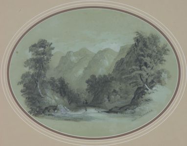 19th Century Graphite Drawing - Near Samoens