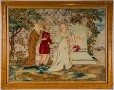 Large 19th Century Embroidery - Shakespearian Scene