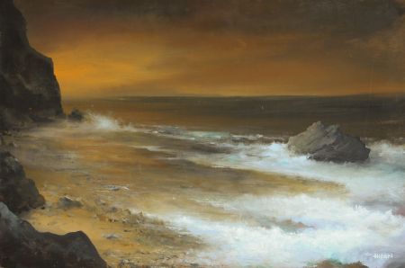 Hilari - Large Contemporary Acrylic, Shore at Dusk
