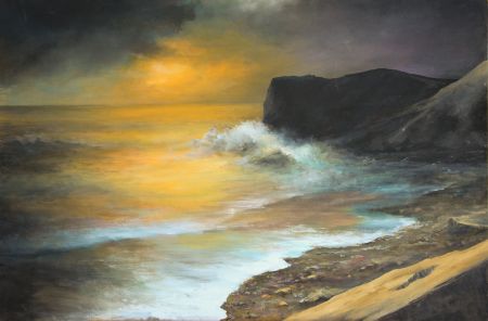 Hilari - Large Contemporary Acrylic, Shore at Dusk
