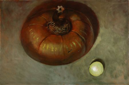 Julian Gordon Mitchell - Large Contemporary Oil, Autumn Fruit Composition