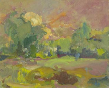 Gilbert Adams FRPS (1906-1996) - Mid 20th Century Oil, Pink Sky