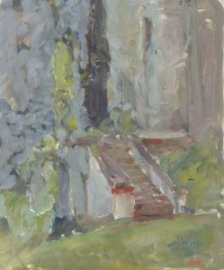 Gilbert Adams FRPS (1906-1996) - Mid 20th Century Oil, Steps to House