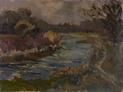 Gilbert Adams FRPS (1906-1996) - 1982 Oil, The Kennet and Avon