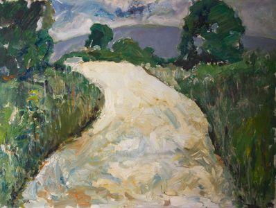 Gilbert Adams FRPS (1906-1996) - Early 20th Century Oil, The Chalk Walk