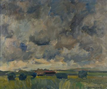 Gilbert Adams FRPS (1906-1996) - 1982 Oil, Pewsey Vale
