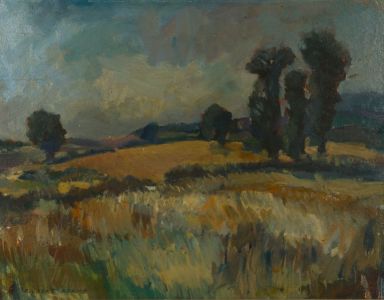 Gilbert Adams FRPS (1906-1996) - 1958 Oil, From Ettington, Warwickshire