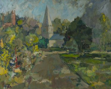 Gilbert Adams FRPS (1906-1996) - 1979 Oil, Little Bedwyn