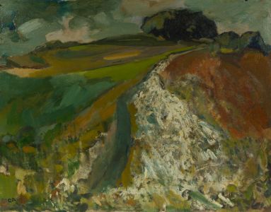 Gilbert Adams FRPS (1906-1996) - Mid 20th Century Oil, Pipe laying, Beckhampton