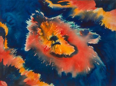 Rosalind Adams (née Thuillier) - Contemporary Watercolour, Abstract Floral Study