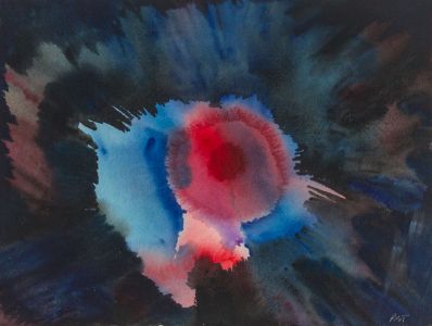 Rosalind Adams (née Thuillier) - Contemporary Watercolour, Floating Form 2