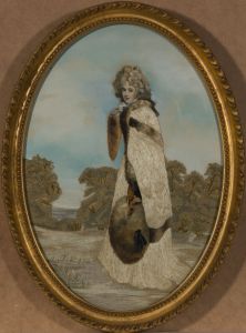 19th Century Embroidery - Portrait of a Lady in Furs