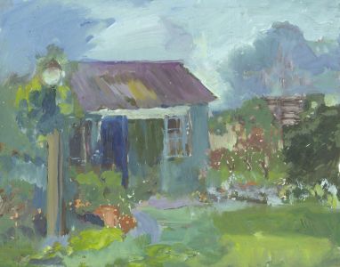 Gilbert Adams FRPS (1906-1996) - Mid 20th Century Oil, Garden Shed
