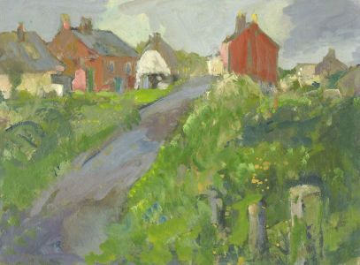 Gilbert Adams FRPS (1906-1996) - Mid 20th Century Oil, Avebury Village