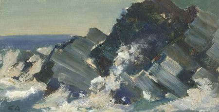 Gilbert Adams FRPS (1906-1996) - Mid 20th Century Oil, Rocky Coast