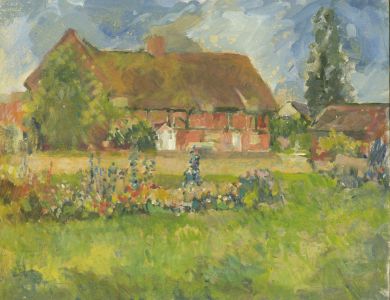 Gilbert Adams FRPS (1906-1996) - Mid 20th Century Oil, From the Garden