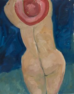 Gilbert Adams FRPS (1906-1996) - Mid 20th Century Oil, Nude in a Hat