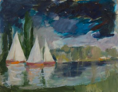 Gilbert Adams FRPS (1906-1996) - Mid 20th Century Oil, Sail Boats