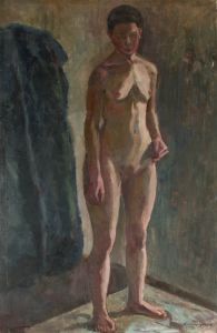 Ian Green - 2000 Oil, Standing Nude