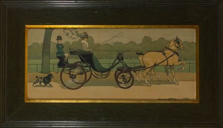 After Cecil Aldin - Mid 20th Century Lithograph, Horse and Carriage