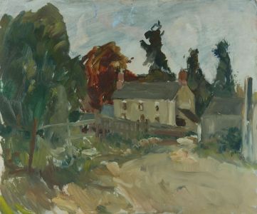 Gilbert Adams FRPS (1906-1996) - Mid 20th Century Oil, House in a Landscape
