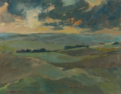 Gilbert Adams FRPS (1906-1996) - Mid 20th Century Oil, Landscape, Near Calne