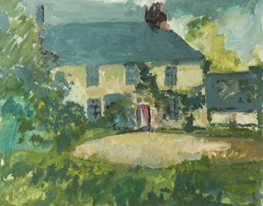 Gilbert Adams FRPS (1906-1996) - Mid 20th Century Oil, Building in a Landscape