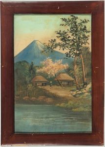 Japanese Early 20th Century Oil - Fishing Village