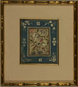Late 19th Century Embroidery - Birds and Flowers