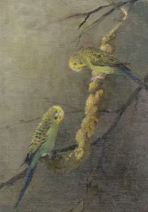 Mary Cecilia Crompton - Contemporary Oil, Parakeets