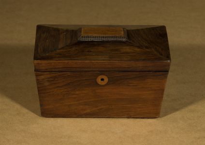 Small Regency Rosewood Sarcophagus Tea Caddy