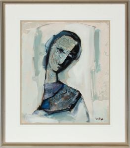 Tadeusz Was (1912-2005) - 1995 Mixed Media, Portrait of a Woman