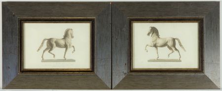 Pair of Small Framed Early 20th Century Lithographs - Cavallo