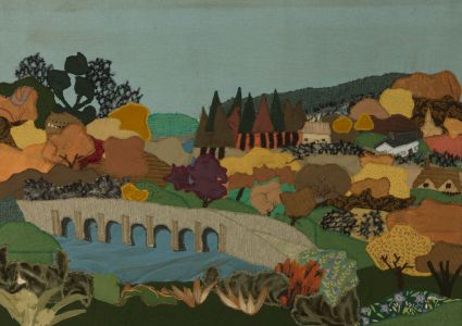 Myrtle Mitchell - Contemporary Embroidery, Patchwork Landscape