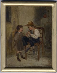 Late 19th Century Oil - The Lesson on the Flageolet