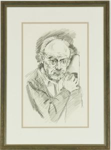John Randall Bratby RA (1928-1992) - Fine Graphite Drawing, Self Portrait