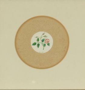 M.G.W. - Gilt Framed 19th Century Watercolour, Rose with Embossed Border