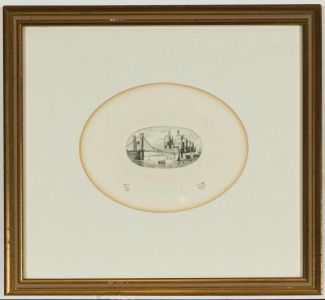 E.W. - Framed 1856 Pen and Ink Drawing, Conwy Castle
