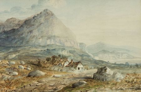 W. Searle - Signed 1879 Watercolour, Near Snowdon