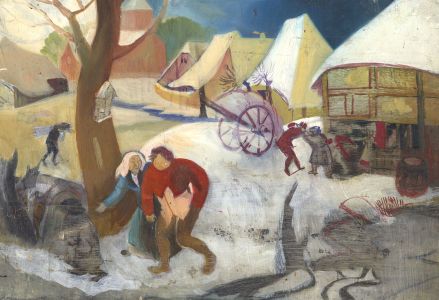 Late 19th Century Oil - Dutch Village Scene