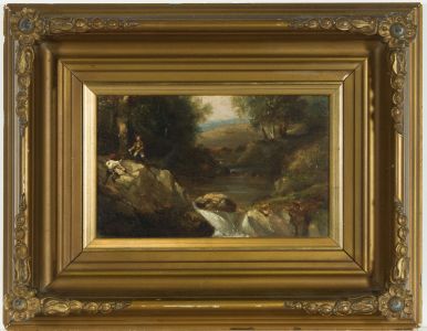 Manner of Alexander Nasmyth - Framed 19th Century Oil, Waterfall