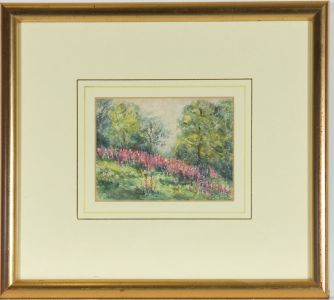Henry Longueville Graham - Framed 1898 Watercolour, Foxgloves, Brightling Woods