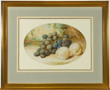 Joseph Bunker - Fine Signed Late 19th Century Watercolour, Peaches and Grapes