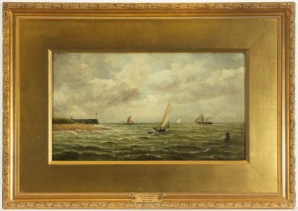John Moore of Ipswich (1820-1902) - Signed 19th Century Oil, Approaching Harwick