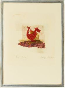 Abigail Nail - Signed 2003 Mixed Media, Red Dragon