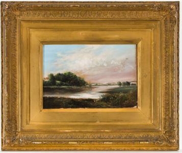 John Brook Hart (1830-1916) - Framed Oil, Martlesham Creek, Suffolk