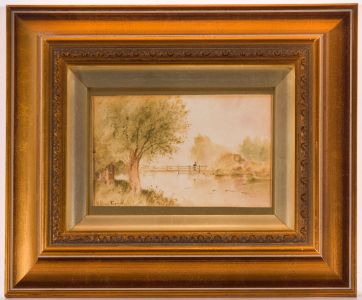 Hugh Vane Turner - Signed 19th Century Watercolour, River landscape with Angler